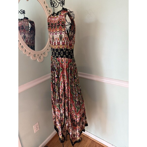 Bila Maxi Dress Womens Small Red Rayon Boho India Inspired Art To Wear Colorful - Picture 3 of 6